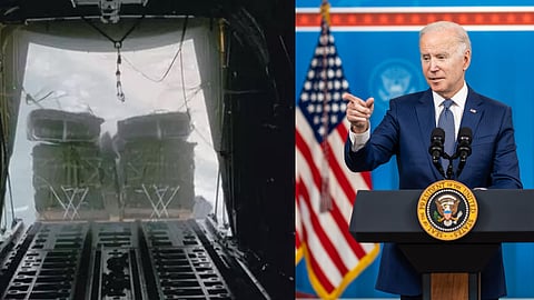 ഗാസയിൽ ഭക്ഷ്യവസ്തുക്കൾ എയർഡ്രോപ് ചെയ്ത് അമേരിക്ക