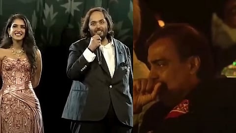 രാധിക മെര്‍ച്ചന്റ്, അനന്ദ് അംബാനി, മുകേഷ് അംബാനി
