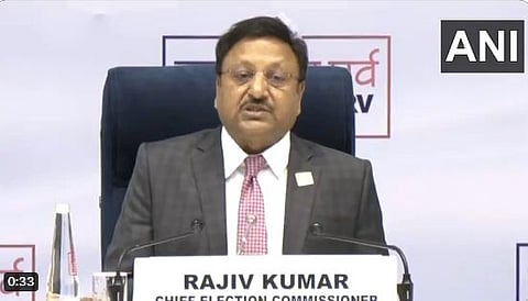 മുഖ്യ തെരഞ്ഞെടുപ്പു കമ്മിഷണര്‍ രാജീവ് കുമാര്‍ വാര്‍ത്താ സമ്മേളനത്തില്‍