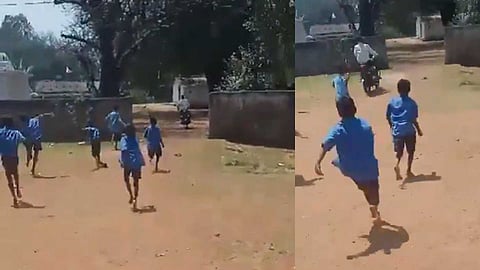 മദ്യപിച്ചെത്തിയ അധ്യാപകനെ വിദ്യാര്‍ഥികള്‍ ഓടിക്കുന്നു