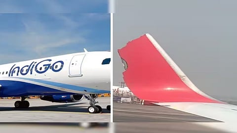 കൊല്‍ക്കത്ത വിമാനത്താവളത്തില്‍ വച്ച് വിമാനങ്ങളുടെ ചിറകുകള്‍ തമ്മില്‍ തട്ടി