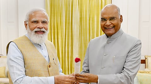 രാം നാഥ് കോവിന്ദ് പ്രധാനമന്ത്രി നരേന്ദ്രമോദിക്കൊപ്പം  