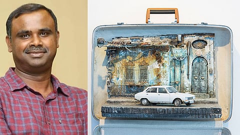 സിറിയന്‍ കലാകാരന്‍ സജിന്‍ പി.ജെ,
മുഹമ്മദ് ഹാഫിസിന്റേയും ഇറാക്കി അഭയാര്‍ത്ഥി അഹമ്മദ് ബദറിന്റേയും സംയുക്ത സൃഷ്ടിയായ 'അണ്‍പാക്ക്ഡ്: റെഫ്യൂജി ബാഗേജ്' എന്ന ഇന്‍സ്റ്റലേഷന്‍