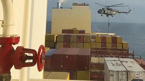 helicopter raid targeting a vessel near the Strait of Hormuz