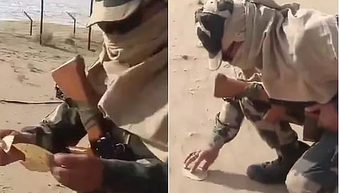 രാജസ്ഥാനിലെ മരുഭൂമിയില്‍ പപ്പടം ചുട്ടെടുക്കുന്ന സൈനികന്‍, വൈറല്‍ വീഡിയോ