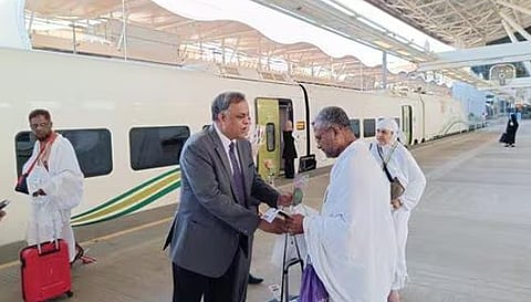 Indian Haj pilgrims travel from Jeddah to Makkah in high-speed train 