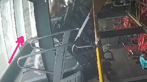 Woman Falls Out Of Gym Window In Indonesia