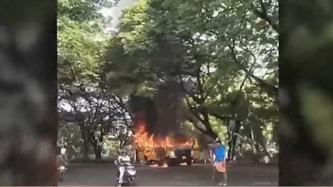 school minivan fire
