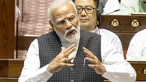 Prime Minister Narendra Modi replies to the Motion of Thanks on the President's Address in the Rajya Sabha