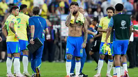 Brazil out, Uruguay win