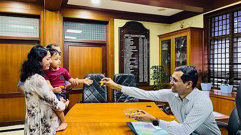 three-year-old boy handed over  relief fund