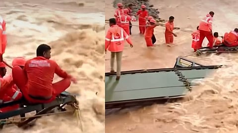 Heavy rains in Churalmala-Mundakai regions temporary footbridge collapsed