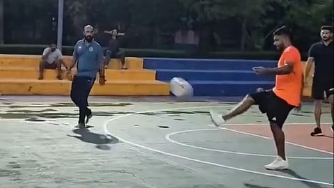 Sanju Samson plays football 