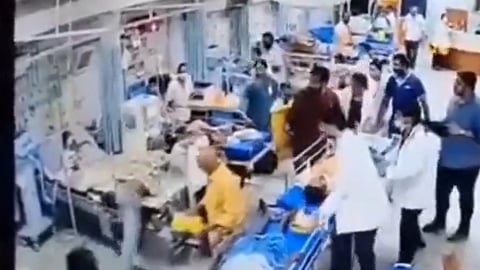 Patient Grabs Woman Doctor By Hair, Bangs Head 