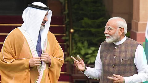 Narendra Modi with Crown Prince of Abu Dhabi, 