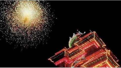 Thrissur Pooram sample fireworks display today