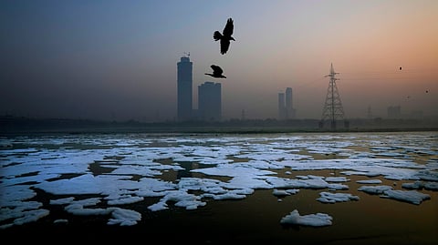 വിഷപ്പത നിറഞ്ഞ യമുനാ നദി