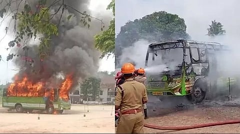 During the license test, bus exploded 