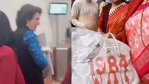 1984 titled bag gifted to priyanka gandhi
