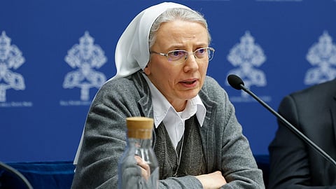 Pope Francis has named first woman to head major Vatican office, choosing Italian nun .