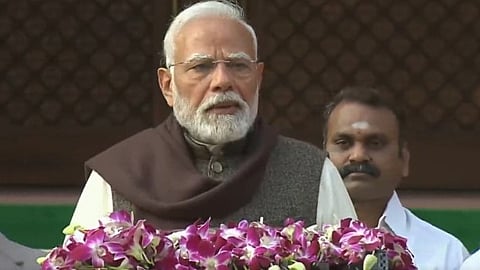 പാര്‍ലമെന്റ് ബജറ്റ് സമ്മേളനത്തിന് മുന്നോടിയായി പ്രധാനമന്ത്രി നരേന്ദ്രമോദി മാധ്യമങ്ങളോട് സംസാരിക്കുന്നു
