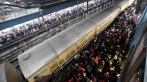 crowds at railway station