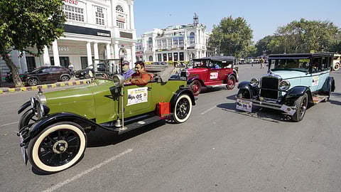 Participants with their vintage cars