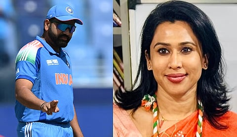 Indian captain Rohit Sharma; Congress spokesperson Shama Mohamed.