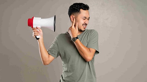 man with loudspeaker