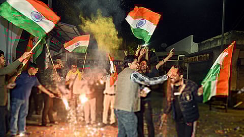 fans celebrate in the streets indias win ICC ODI title