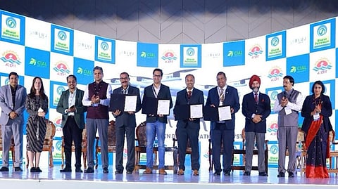  ഹൈഡ്രജന്‍ ഇന്ധന വെര്‍ട്ടിക്കല്‍ ടേക്ക് ഓഫ് ആന്റ് ലാന്‍ഡിങ് എയര്‍ക്രാഫ്റ്റ് ഇക്കോ സിസ്റ്റം  വികസിപ്പിക്കുന്നതിനുള്ള ധാരണാപത്രം ബിപിസിഎല്ലും അനെര്‍ട്ടും കൈമാറുന്നു  