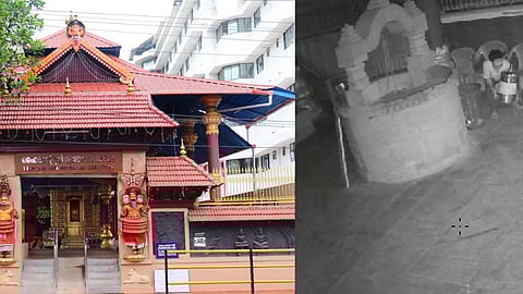 theft at Highland Muthappan Madappura temple: CCTV footage of the thief received