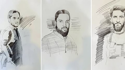 Sketches of three suspected attackers IN pahalgam