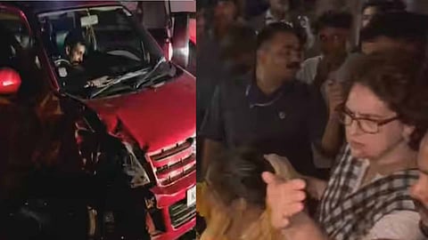 Priyanka Gandhi MP stops car after seeing accident on the way