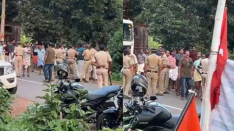 CPM workers storm Congress protest  stone pelting and assault, complaint