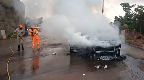 Car caught fire