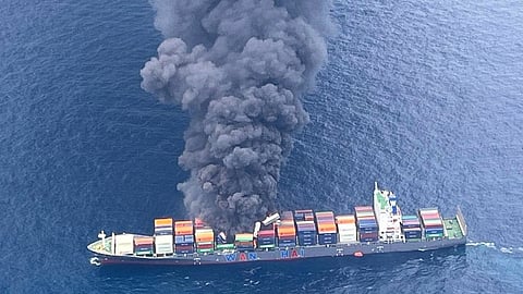 MV WAN HAI 1503 ship caught fire