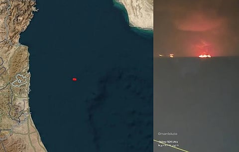 Multiple ships on fire after collision in Gulf of Oman