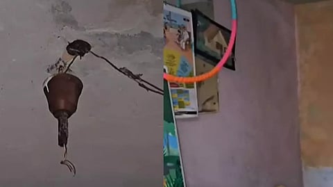 fan-breaks-and-falls-from-an-anganwadi-building-in-kollam