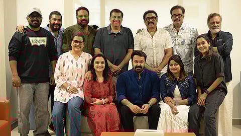 Mohanlal and other members of amma film association