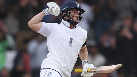 England's Ben Duckett celebrates century