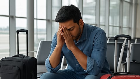 a man sitting in aiport