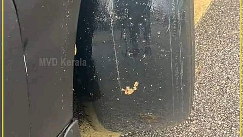 Worn tires can easily burst, warning