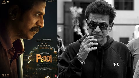 Peddi movie first look poster and Shiva Rajkumar
