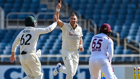Scott Boland Celebrating a hat-trick wicket
