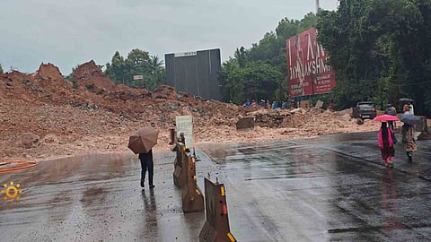 Another landslide near National Highway 66  Veeramalakunnu collapses in Cheruvathur Kasaragod
