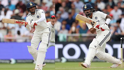 Shubman Gill and KL Rahul batting