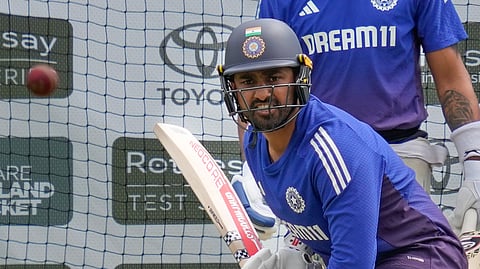 India's Karun Nair during a training session