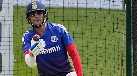Abhimanyu Easwaran during a training session 