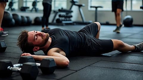 man collapsed during workout in gym